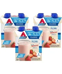 Atkins Strawberry Protein-Rich Shake (4 x 11 fl oz)