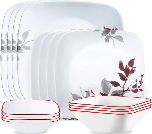 Corelle Kyoto Leaves 16-Piece Dinnerware Set