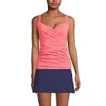 Lands' End Women's Chlorine Resistant Wrap Underwire Tankini Swimsuit Top - 16 - Wood Lily