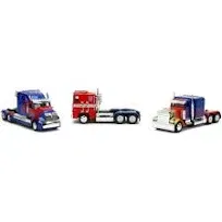 Jada Transformers Optimus Prime Trucks Set of 3 Pieces Hollywood Rides Series