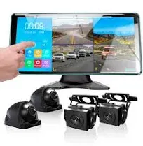 Ciascy 4K Backup Camera 4CH Dash Cam w/ 10&#034; Quad Split Touch Screen *5232A8D