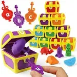 Coogam Alphabet Learning Toys for Toddlers, 26pcs Surprise Letters Treasure Lock