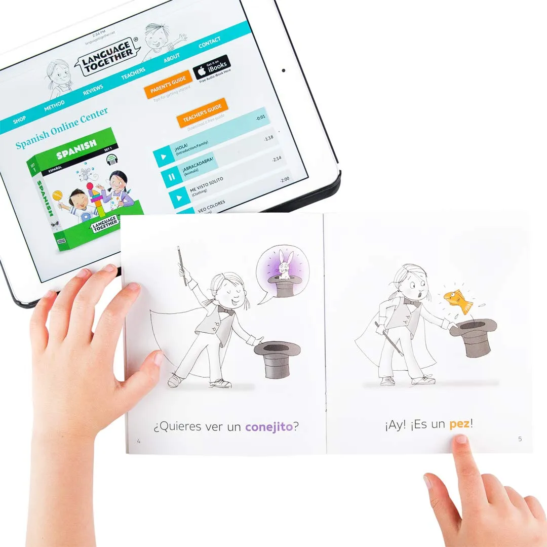 Language Together Spanish for Kids Set 1: 10 First Reader Books with Online Audio