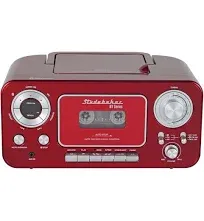 Studebaker Portable Stereo CD Player with Bluetooth, AM/FM Stereo Radio and Cassette Player/Recorder