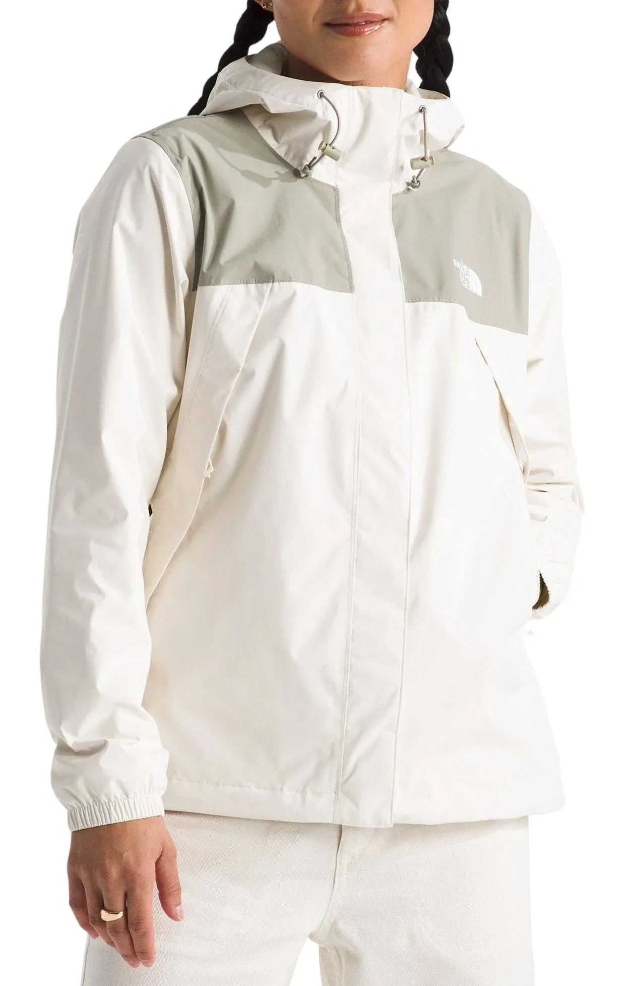 The North Face Antora Jacket - Women's White Dune/Clay Grey, Xs