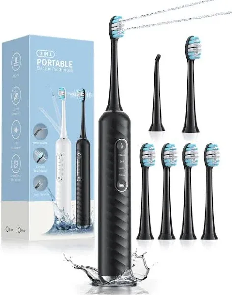 Electric Toothbrush with Water Flosser, 3 in 1 Cordless Toothbrush and Water ...