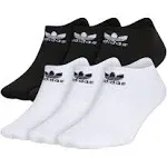 Adidas Originals Trefoil 6-Pack No-Show Socks Black/White