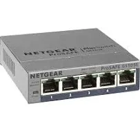 NETGEAR 5-Port Gigabit Ethernet Smart Managed Plus Switch (GS105Ev2) - Desktop, and ProSAFE Lifetime Protection