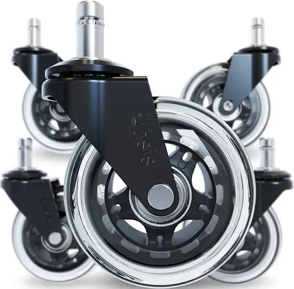 The Office Oasis OAS-1010 Office Chair Caster Wheels, Set of 5 BLACK (Open Box)