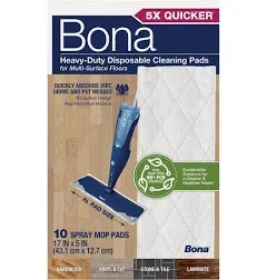 Bona Multi-Surface Floor Cleaning Pads - 18 Refills - Heavy-Duty, Disposable, Microfiber Pads for Easy Floor Cleaning