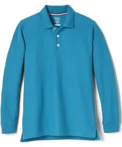 French Toast Boy&#039;s Long Sleeve Pique Polo Light Blue Uniform Shirt XXL 18/20