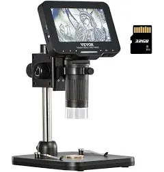 VEVOR Digital Microscope Coin Microscope 4.3in IPS Screen 50-1000X Magnification