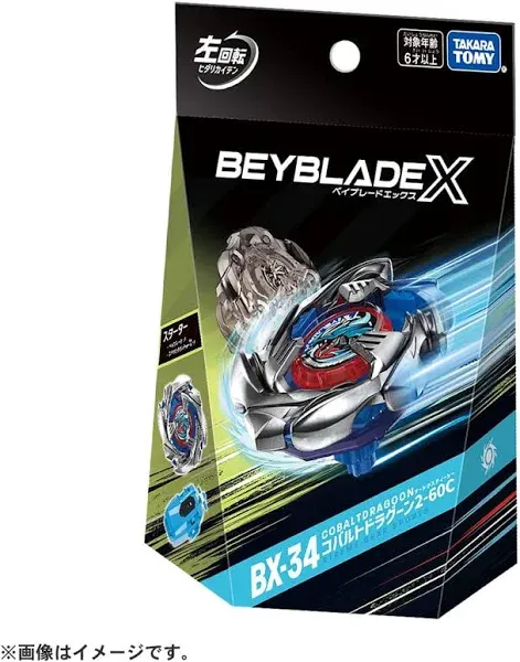 Takara Tomy Beyblade X BX-34 Starter Cobalt Dragoon 2-60C Left Spin US Seller