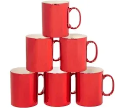 Certified International Set of 6 Holiday Lights Red Mugs, Multi