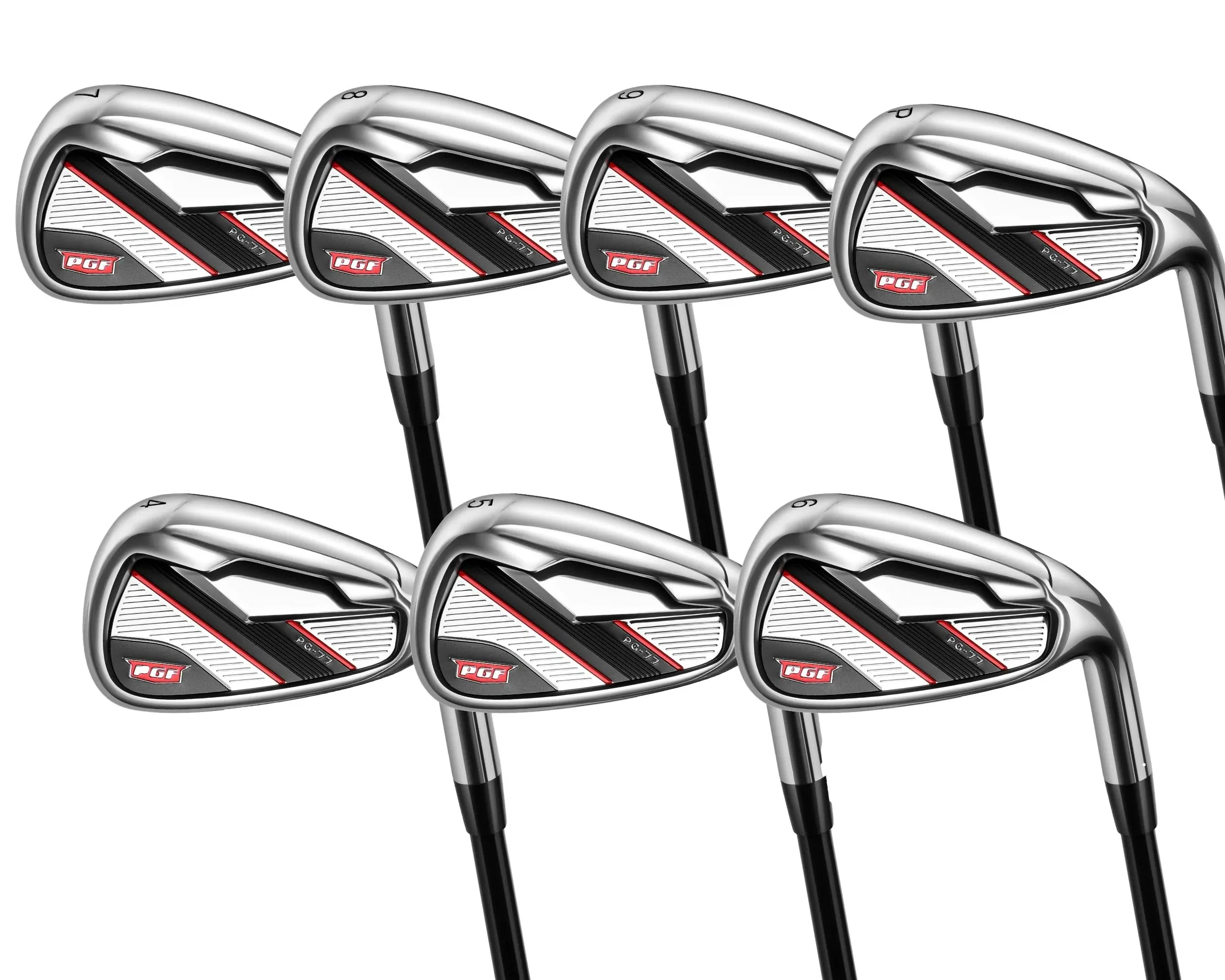  Golf PG-77 Irons 7 Clubs Hand: Mens Length: 4-PW Regular Graphite Right