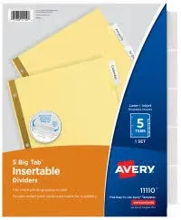 Avery Big Tab Insertable Dividers