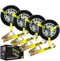 Vulcan Car Tie Down Flat Hooks Lasso Style 2 Inch x 96 Inch