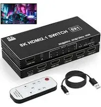 HDMI Switch 5 in 1 Out 5 Port IR Remote