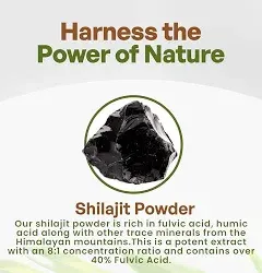 Go Nutra Shilajit Powder Pure Himalayan Shilajit 40% Fulvic Acid Trace Minerals - 4oz.