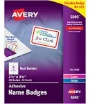 Avery Flexible Adhesive Name Badge Labels, Red