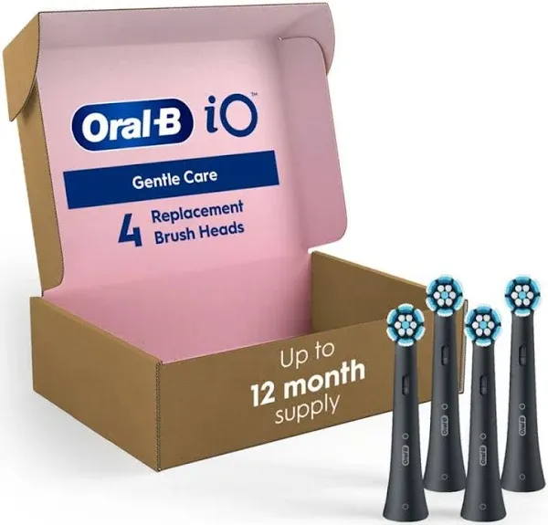 Oral-B IO Gentle Care Replacement Brush Heads, 2-Count, Black