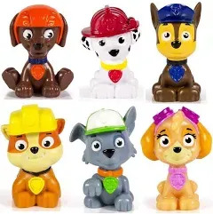 Paw Patrol Mini Figures Toy Set of 6 - Rocky Zuma Skye Rubble Marshall Chase NEW