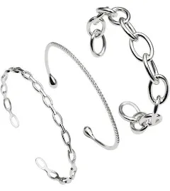 Maya J Harmony Trio Silver Bracelet Set