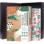 PLANBERRY Hourly Schedule Planner Premium Undated Journal with Time Slots for Productivity & Budget Organizer, 17.5x21.6cm (African Terracotta)