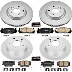 Power Stop CRK2822 Front and Rear Coated Brake Rotors and Ceramic Brake Pads ...