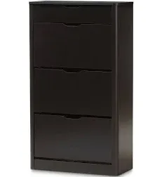 Baxton Studio Cayla Shoe Cabinet Black//Contemporary/Particle Board/MDF with PU Paper