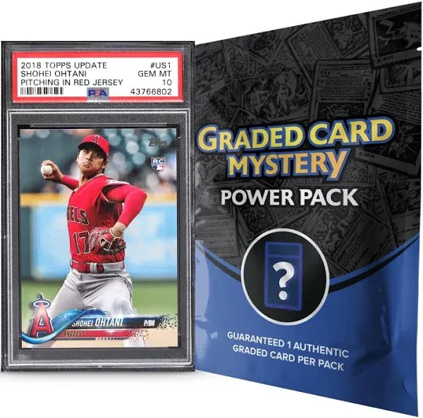 PSA Baseball Graded Card Mystery Pack Plus | 1 PSA Graded Baseball Card & 1 Pack of Baseball Cards | Grade 8+ Guaranteed | Contains One Graded Vintage, Rookie, Legend or Current Star | by Zoo Packs