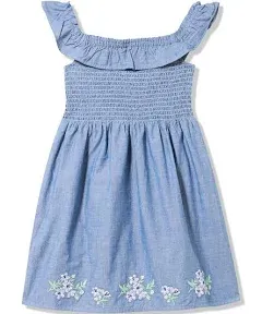 Gymboree,and Toddler Short Sleeve Dresses,Chambray Blue,8