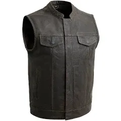 Sharp Shooter Men's Motorcycle Leather Vest