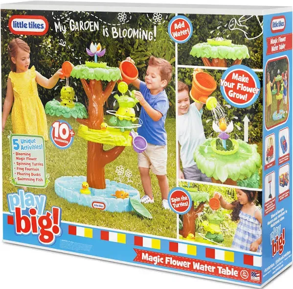 Little Tikes Magic Flower Water Table with Blooming Flower and 10+ Accessories