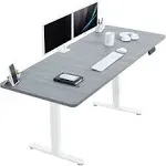 VIVO Electric 71” x 30” Stand Up Desk, Dark Gray Table Top, White Frame