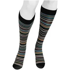 Juzo Power Vibe Premium Compression Socks For Men and Women 15-20 mmHg, Groovy Zebra, Large