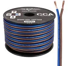 Skar Audio 12 Gauge AWG Audio Speaker Wire - 30 Feet (Blue/Brown)