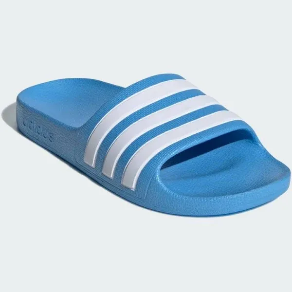 Adidas Youth Adilette Aqua Slides Black/White