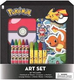 Pokemon Kids Coloring Art Set with Stickers and Stampers