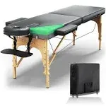  Premium Foam Massage Table - Easy Set Up - Foldable &amp; Black With Rolling Case