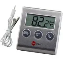 Easy to Read Refrigerator Freezer Thermometer Alarm High &amp; Low Temperature Al...