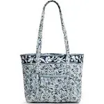 Vera Bradley Small Vera Tote Bag Perennials Gray-Recycled Cotton