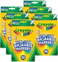 Crayola Color Max Washable Markers, Ultra-Clean, Classic Colors - 8 markers