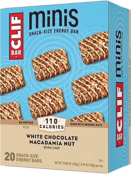 White Chocolate Macadamia Nut, 20 Bars | Clif Bar Minis Energy Bar