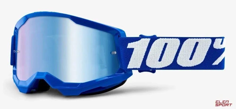 100% Strata 2 Blue Blue Mirror Lens Goggles