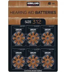 48ct Kirkland Signature Hearing Aid Batteries #312 Zinc Air Long Lasting NEW!