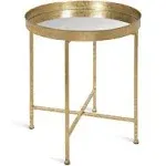 Kate and Laurel Celia Round Metal Side Table - 18.25x18.25x22 - Gold