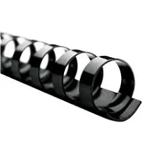 GBC CombBind Standard Spines 3/4" Diameter 160 Sheet Capacity Black 100/Box