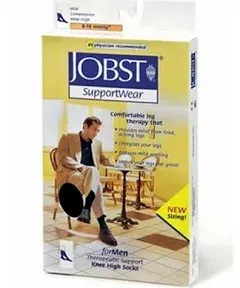 JOBST Men Knee High 15-20 mmHg Compression Socks Closed Toe (Black)(1 Pair)