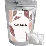 Chaga Tea - 100% Wild Siberian Birch Chaga Mushroom - Organic - 30 Unbleached Tea Bags - Pure No Additives - Natural Detox and Digestive Support - Hand-Picked by Baikal Tea